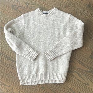 Brandy Melville Cream Crew Neck Sweater with Textured Knit